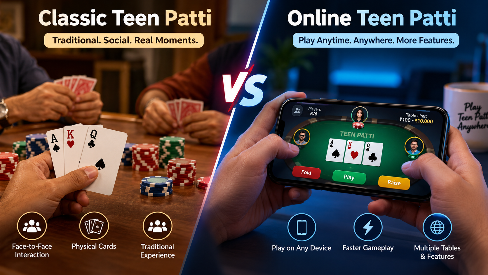Classic vs Online Teen Patti Experience