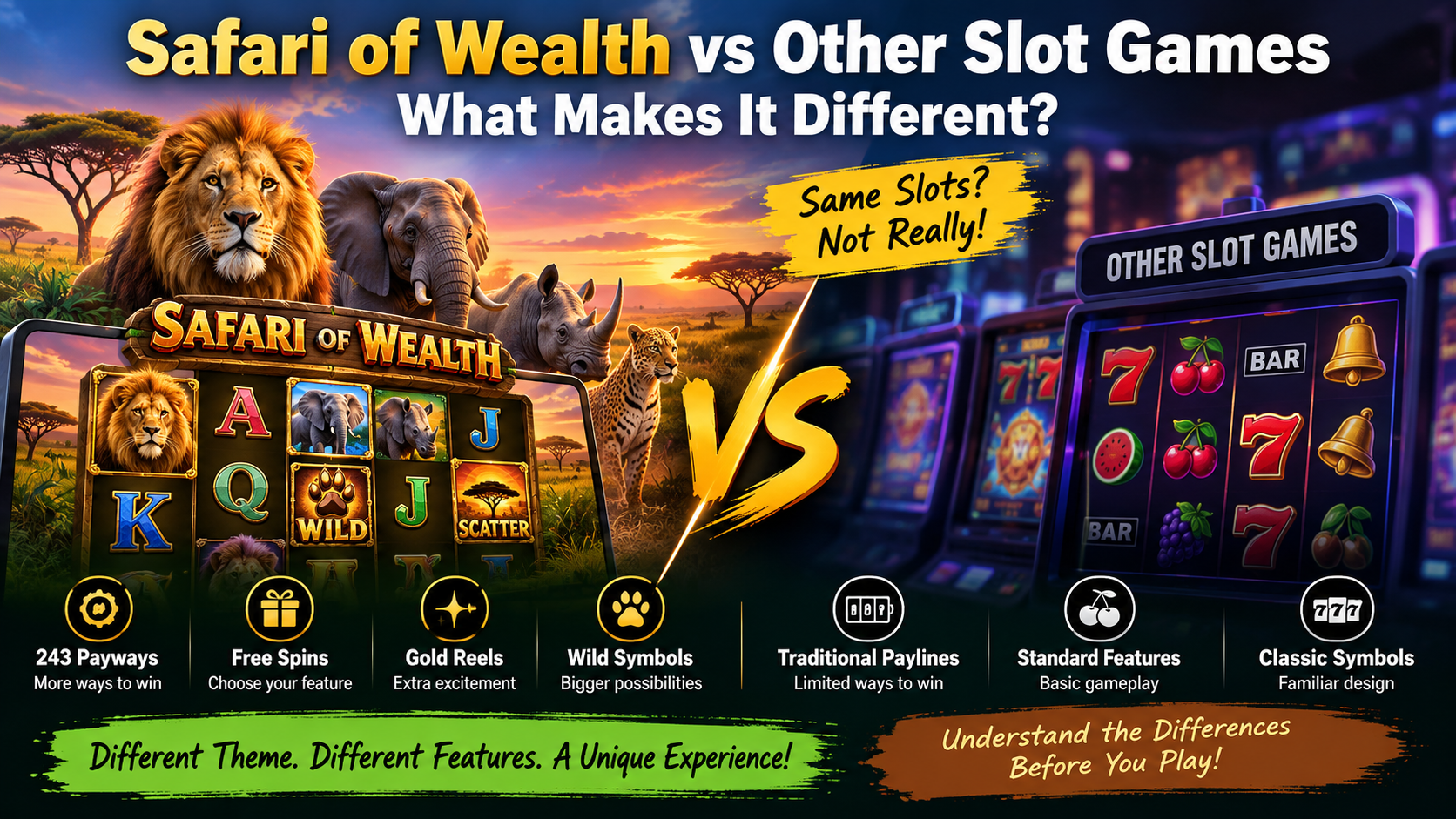 Safari of Wealth vs Other Slot Games